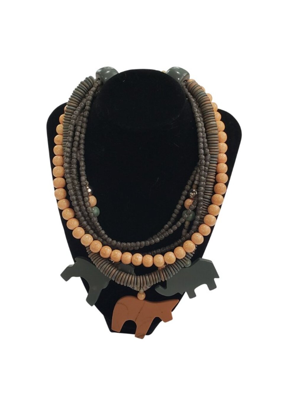 Five 5 Handmade Beaded Wooden Necklaces Animal Inspired Designs Multicolor State - Picture 15 of 16